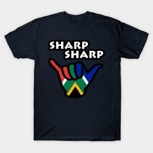 South Africa Sharp Sharp Hand Sign South African Flag T-Shirt